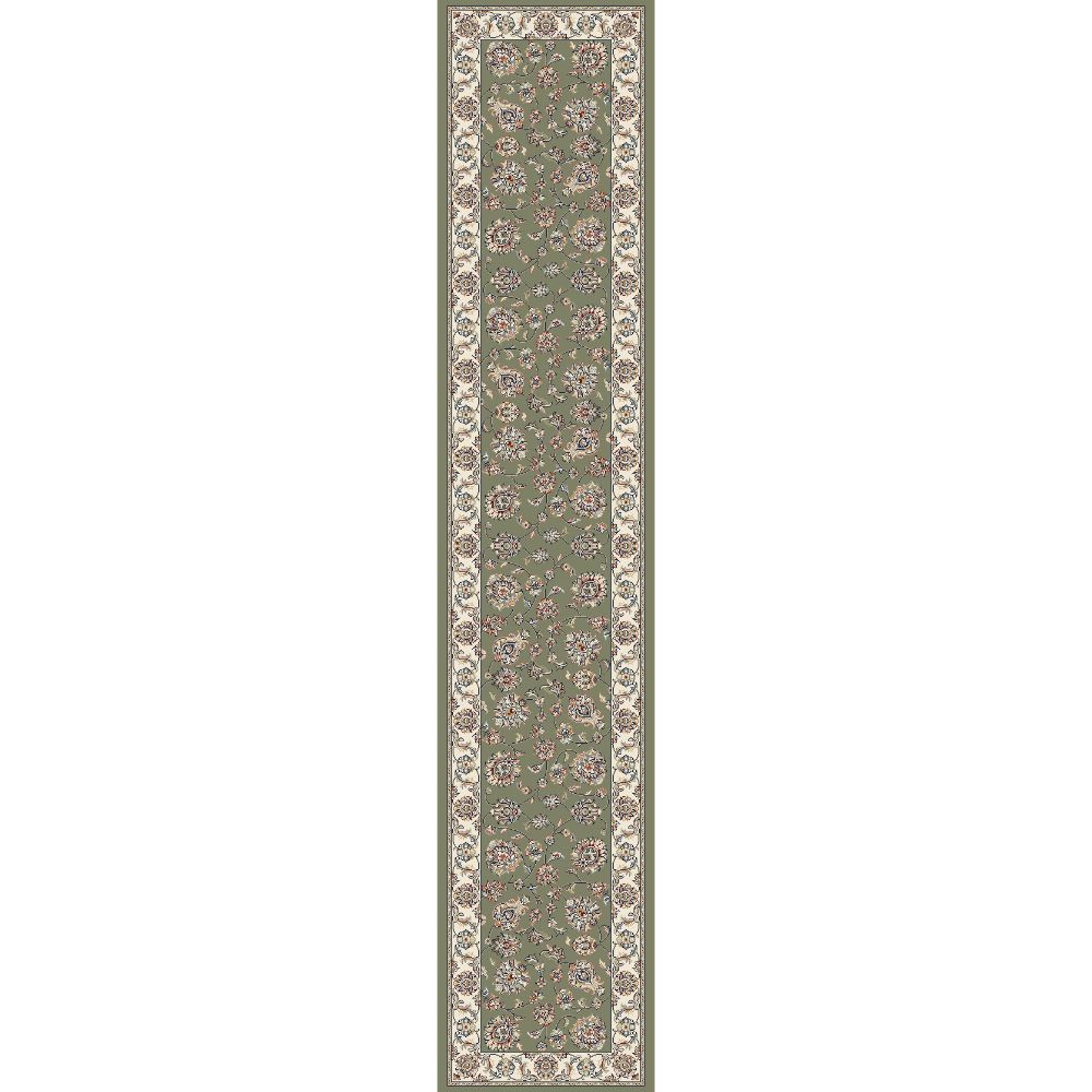 Dynamic Rugs 57365-4464 Ancient Garden 2.2 Ft. X 11 Ft. Finished Runner Rug in Green/Ivory